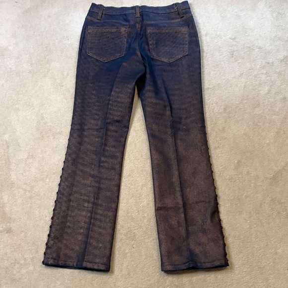 DG2 by Diane Gilman size 4P Jeans with a Bronze shimmer, Rhinesone Studding - Picture 9 of 9
